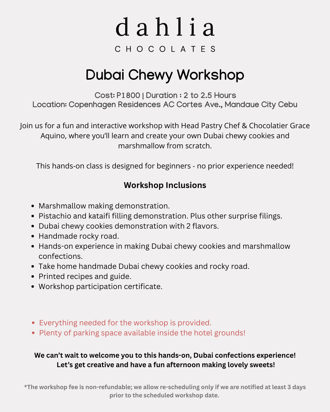 Dubai Chewy Cookies Workshop