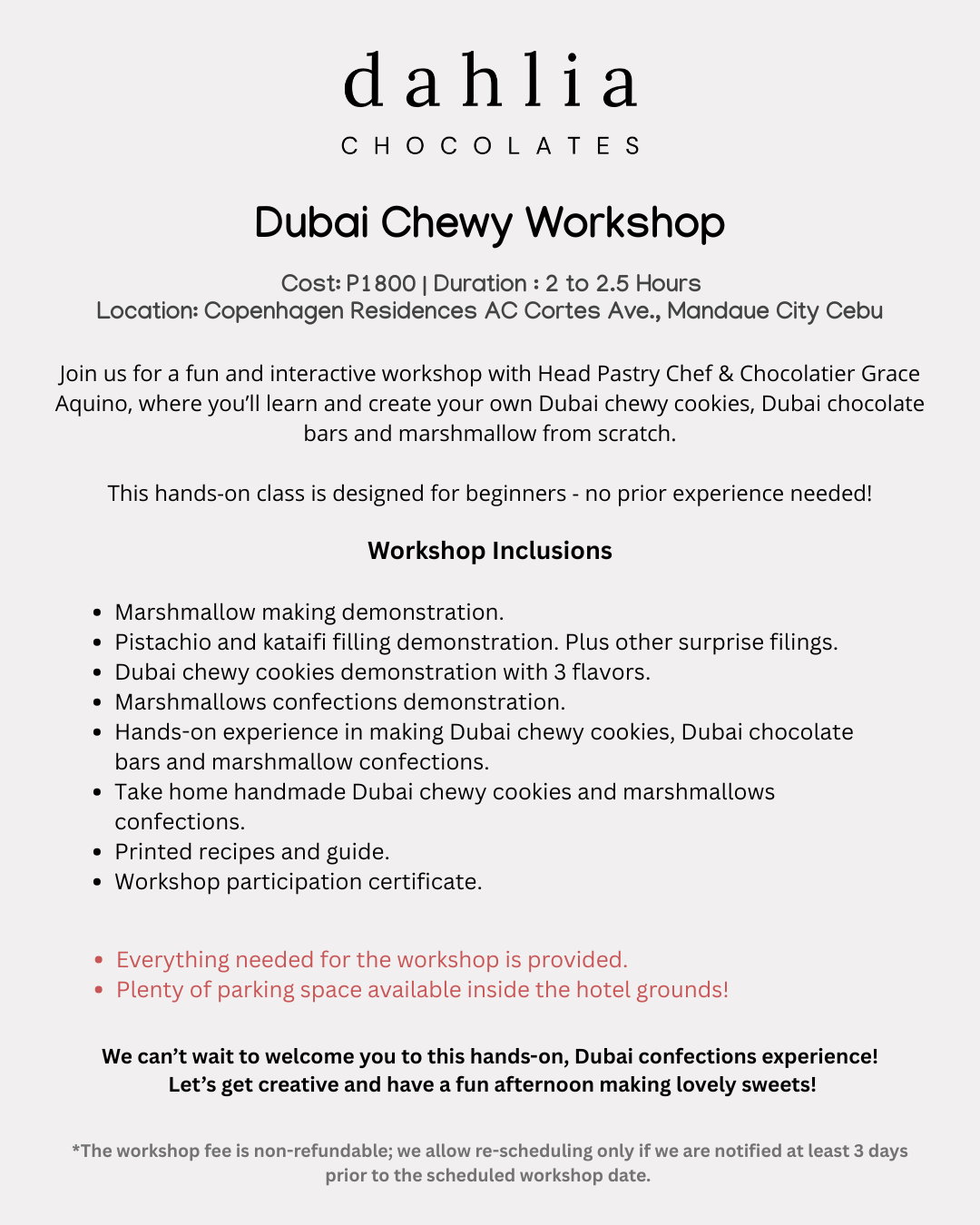 Dubai Chewy Cookies Workshop